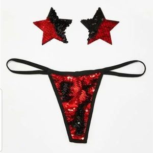 Neva Nude Pink Sequin G String Set